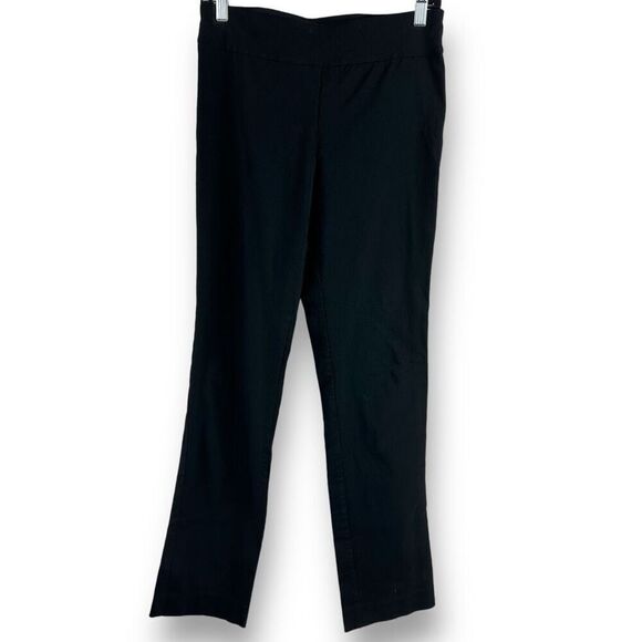 Krazy Larry Women's 8 Pull On Trouser Pants Solid Black Stretchy Classic Office - Picture 1 of 7